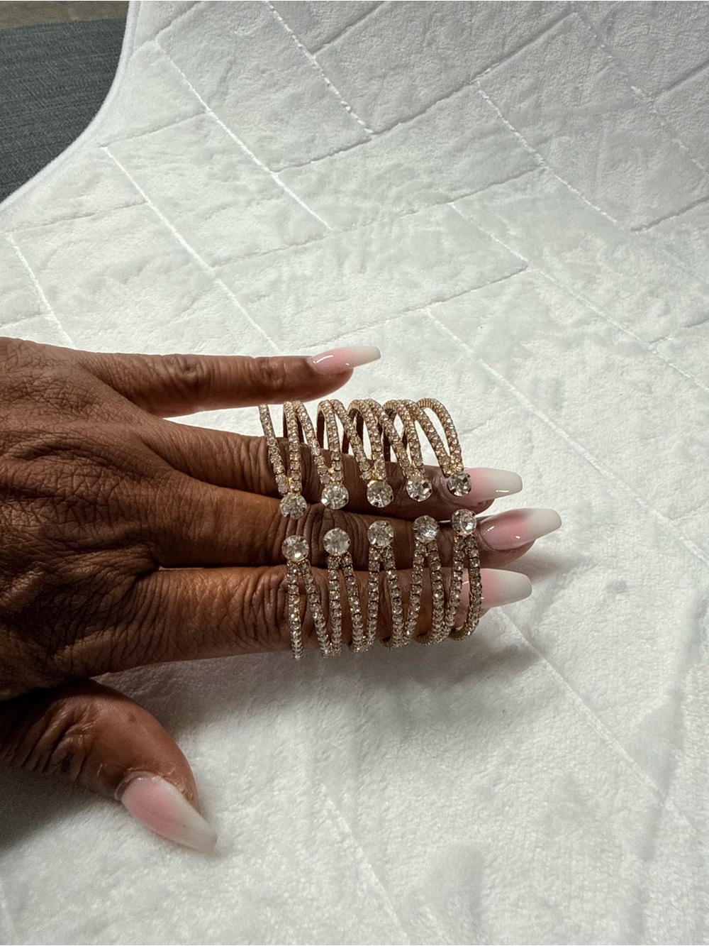 Rose Gold Crystal Wrap Bracelet Set - Women’s Fashion Jewelry